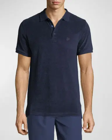 Vilebrequin Men's Terry Knit Polo Shirt | Thumbnail 4 Vilebrequin Men's Terry Knit Polo Shirt | Thumbnail 4