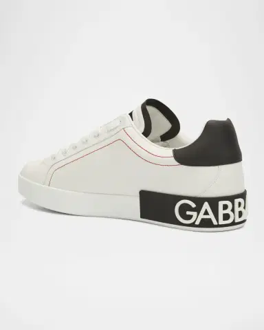 Dolce & Gabbana Men's Portofino Two-Tone Leather Sneakers | Thumbnail 3 Dolce & Gabbana Men's Portofino Two-Tone Leather Sneakers | Thumbnail 3