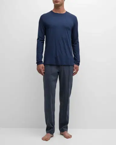 Derek Rose Men's Long-Sleeve Jersey Tee | Thumbnail 3 Derek Rose Men's Long-Sleeve Jersey Tee | Thumbnail 3
