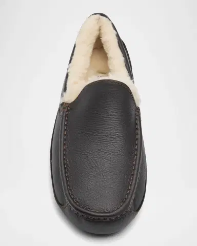 UGG Men 's Ascot Water-Resistant Leather Slippers | Thumbnail 4 UGG Men 's Ascot Water-Resistant Leather Slippers | Thumbnail 4