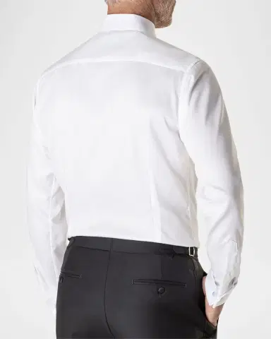 Eton Men's Contemporary Fit Diamond-Weave Dress Shirt | Thumbnail 3 Eton Men's Contemporary Fit Diamond-Weave Dress Shirt | Thumbnail 3
