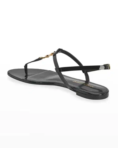 Saint Laurent Cassandra Leather YSL Slingback Sandals | Thumbnail 2 Saint Laurent Cassandra Leather YSL Slingback Sandals | Thumbnail 2