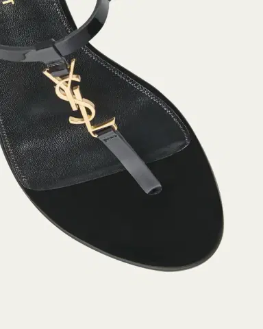 Saint Laurent Cassandra Leather YSL Slingback Sandals | Thumbnail 6 Saint Laurent Cassandra Leather YSL Slingback Sandals | Thumbnail 6