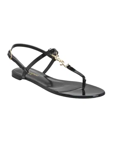 Saint Laurent Cassandra Leather YSL Slingback Sandals | Thumbnail 1 Saint Laurent Cassandra Leather YSL Slingback Sandals | Thumbnail 1