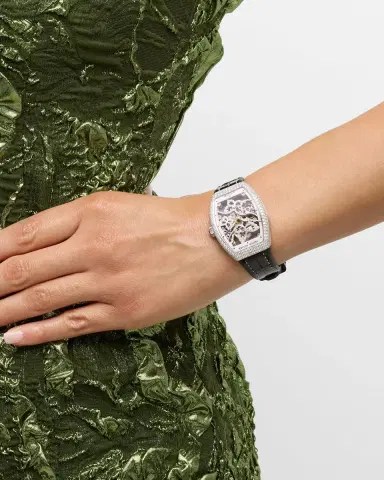 Franck Muller Butterfly Diamond Skeleton Stainless Steel Watch Black Strap | Thumbnail 2 Franck Muller Butterfly Diamond Skeleton Stainless Steel Watch Black Strap | Thumbnail 2