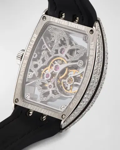 Franck Muller Butterfly Diamond Skeleton Stainless Steel Watch Black Strap | Thumbnail 7 Franck Muller Butterfly Diamond Skeleton Stainless Steel Watch Black Strap | Thumbnail 7