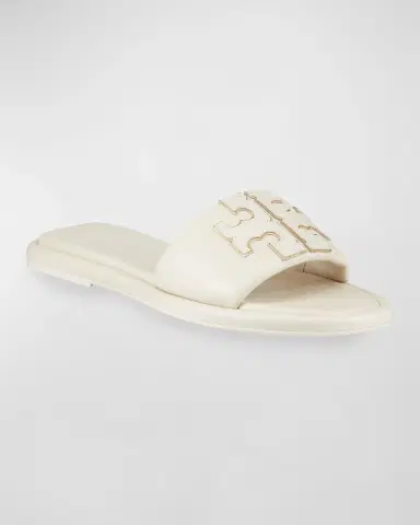 Tory Burch Double T Leather Medallion Slide Sandals | Thumbnail 9 Tory Burch Double T Leather Medallion Slide Sandals | Thumbnail 9