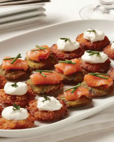 Linda's Gourmet Latkes Bite Size Assorted Flavor Latkes, 48-Pack | Thumbnail 1 Linda's Gourmet Latkes Bite Size Assorted Flavor Latkes, 48-Pack | Thumbnail 1