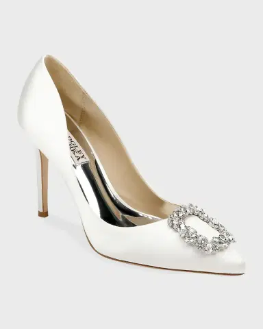 BADGLEY MISCHKA Cher Satin Buckle Cocktail High-Heel Pumps | Thumbnail 2 BADGLEY MISCHKA Cher Satin Buckle Cocktail High-Heel Pumps | Thumbnail 2