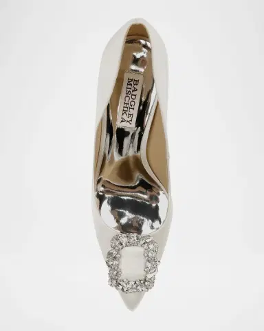 BADGLEY MISCHKA Cher Satin Buckle Cocktail High-Heel Pumps | Thumbnail 3 BADGLEY MISCHKA Cher Satin Buckle Cocktail High-Heel Pumps | Thumbnail 3