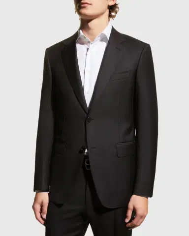 Canali Men 's Solid Wool Two-Piece Suit | Thumbnail 3 Canali Men 's Solid Wool Two-Piece Suit | Thumbnail 3