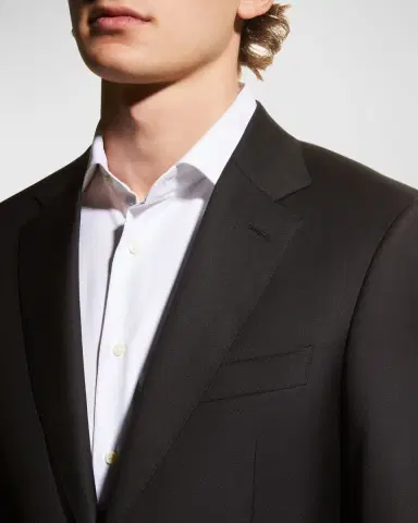 Canali Men 's Solid Wool Two-Piece Suit | Thumbnail 5 Canali Men 's Solid Wool Two-Piece Suit | Thumbnail 5
