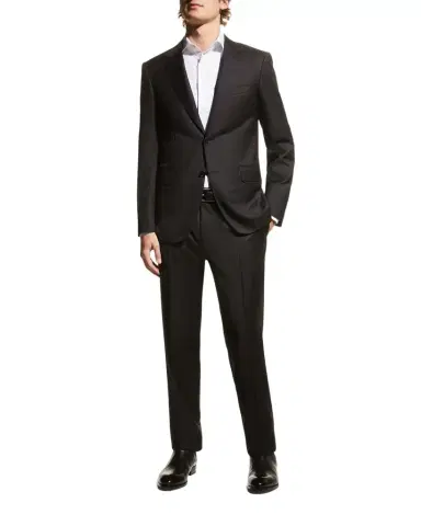 Canali Men 's Solid Wool Two-Piece Suit | Thumbnail 1 Canali Men 's Solid Wool Two-Piece Suit | Thumbnail 1