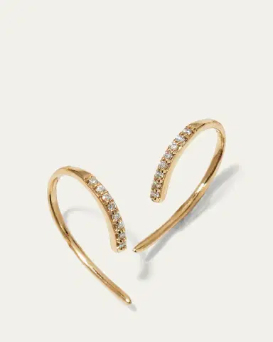 Lana 14K Gold Diamond Mini Hooked Earrings | Thumbnail 3 Lana 14K Gold Diamond Mini Hooked Earrings | Thumbnail 3