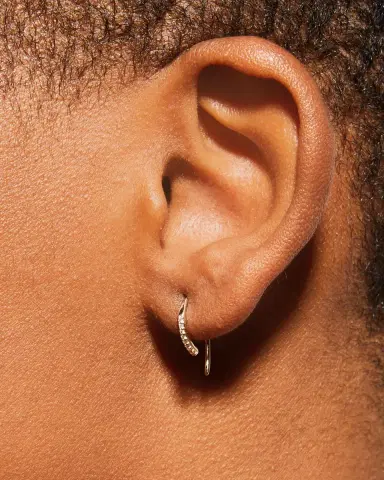 Lana 14K Gold Diamond Mini Hooked Earrings | Thumbnail 5 Lana 14K Gold Diamond Mini Hooked Earrings | Thumbnail 5