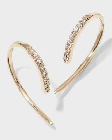 Lana 14K Gold Diamond Mini Hooked Earrings | Thumbnail 6 Lana 14K Gold Diamond Mini Hooked Earrings | Thumbnail 6