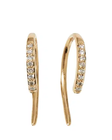 Lana 14K Gold Diamond Mini Hooked Earrings | Thumbnail 1 Lana 14K Gold Diamond Mini Hooked Earrings | Thumbnail 1