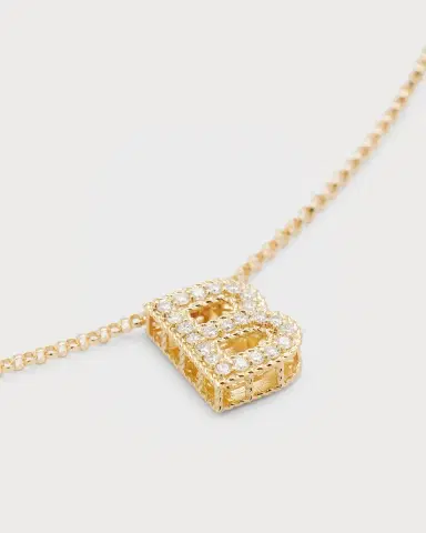 Roberto Coin 18k Diamond Princess Letter Necklace | Thumbnail 2 Roberto Coin 18k Diamond Princess Letter Necklace | Thumbnail 2