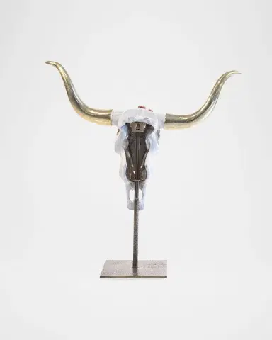 Jay Strongwater Mounted Longhorn Skull With Flowers Objet | Thumbnail 2 Jay Strongwater Mounted Longhorn Skull With Flowers Objet | Thumbnail 2