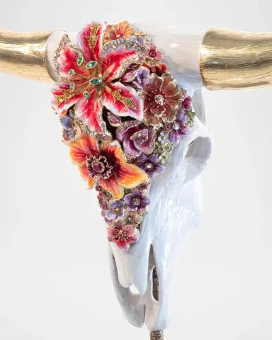 Jay Strongwater Mounted Longhorn Skull With Flowers Objet | Thumbnail 3 Jay Strongwater Mounted Longhorn Skull With Flowers Objet | Thumbnail 3