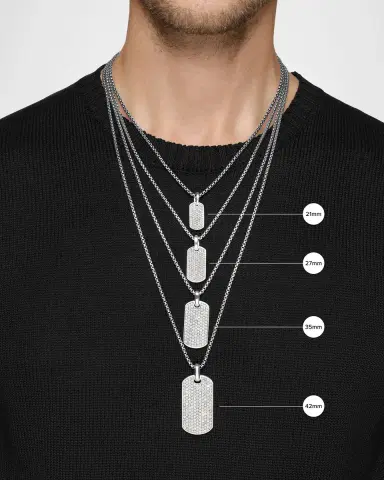 David Yurman Men 's Beveled Tag Pendant in Titanium, 35mm | Thumbnail 4 David Yurman Men 's Beveled Tag Pendant in Titanium, 35mm | Thumbnail 4