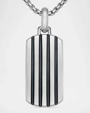 David Yurman Men 's Beveled Tag Pendant in Titanium, 35mm | Thumbnail 6 David Yurman Men 's Beveled Tag Pendant in Titanium, 35mm | Thumbnail 6