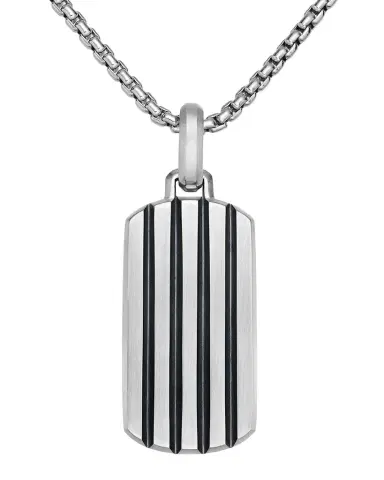 David Yurman Men 's Beveled Tag Pendant in Titanium, 35mm | Thumbnail 1 David Yurman Men 's Beveled Tag Pendant in Titanium, 35mm | Thumbnail 1