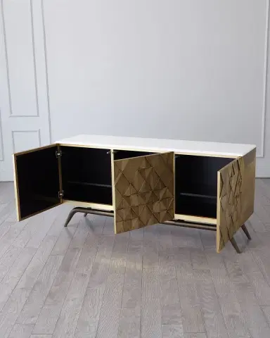 Global Views Triangle Cabinet, Brass | Thumbnail 2 Global Views Triangle Cabinet, Brass | Thumbnail 2