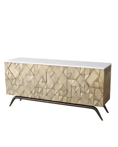 Global Views Triangle Cabinet, Brass | Thumbnail 1 Global Views Triangle Cabinet, Brass | Thumbnail 1