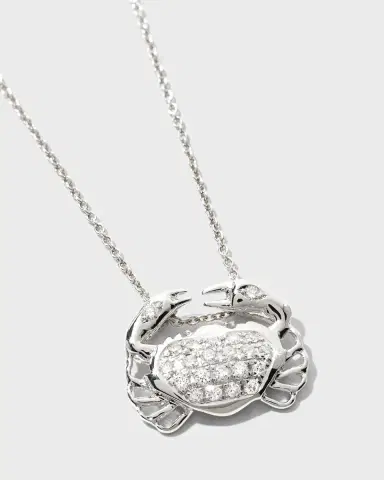 Roberto Coin Crab Tiny Treasures Necklace in White Gold | Thumbnail 3 Roberto Coin Crab Tiny Treasures Necklace in White Gold | Thumbnail 3