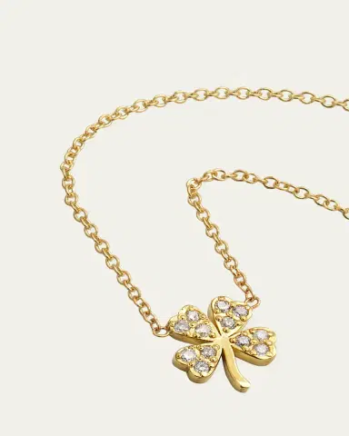 Jennifer Meyer 18k Mini Diamond Four-Leaf Clover Necklace | Thumbnail 3 Jennifer Meyer 18k Mini Diamond Four-Leaf Clover Necklace | Thumbnail 3