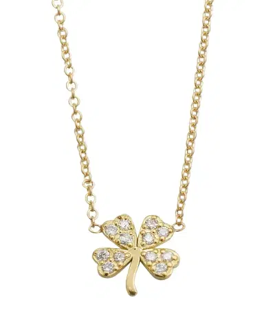Jennifer Meyer 18k Mini Diamond Four-Leaf Clover Necklace | Thumbnail 1 Jennifer Meyer 18k Mini Diamond Four-Leaf Clover Necklace | Thumbnail 1