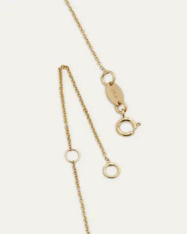 Zoe Lev Jewelry 14k Gold Asymmetrical Initial and Bezel Diamond Necklace | Thumbnail 4 Zoe Lev Jewelry 14k Gold Asymmetrical Initial and Bezel Diamond Necklace | Thumbnail 4