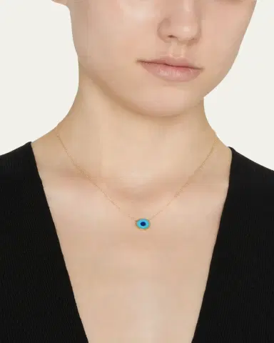 Jennifer Meyer 18k Mini Evil Eye Necklace | Thumbnail 2 Jennifer Meyer 18k Mini Evil Eye Necklace | Thumbnail 2