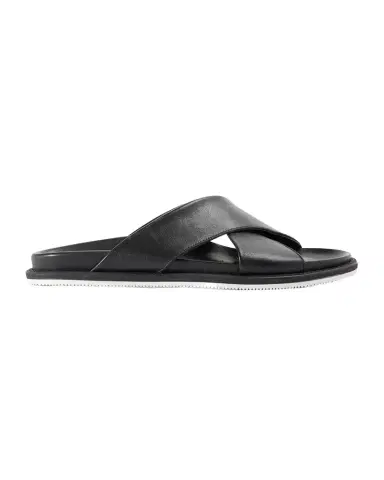 Paul Stuart Men's Punta Crisscross Leather Slide Sandals | Thumbnail 1 Paul Stuart Men's Punta Crisscross Leather Slide Sandals | Thumbnail 1