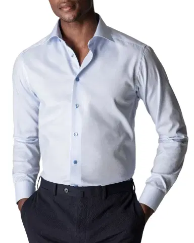 Eton Men's Textured Solid Slim-Fit Dress Shirt | Thumbnail 1 Eton Men's Textured Solid Slim-Fit Dress Shirt | Thumbnail 1