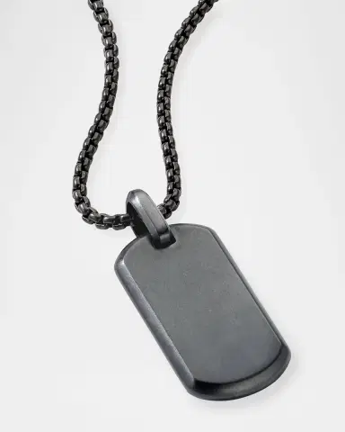 David Yurman Men 's Streamline Tag Pendant in Titanium, 35mm | Thumbnail 2 David Yurman Men 's Streamline Tag Pendant in Titanium, 35mm | Thumbnail 2