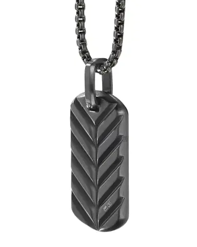 David Yurman Men 's Streamline Tag Pendant in Titanium, 35mm | Thumbnail 1 David Yurman Men 's Streamline Tag Pendant in Titanium, 35mm | Thumbnail 1