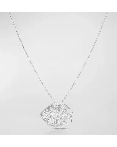 Roberto Coin Fish Tiny Treasure Necklace in White Gold | Thumbnail 2 Roberto Coin Fish Tiny Treasure Necklace in White Gold | Thumbnail 2