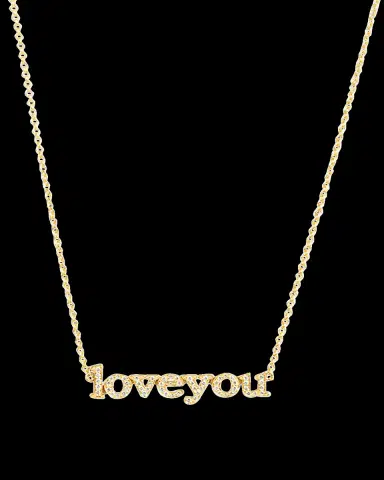 Jennifer Meyer 18k Diamond Love You Necklace | Thumbnail 2 Jennifer Meyer 18k Diamond Love You Necklace | Thumbnail 2