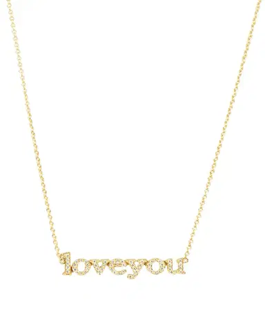 Jennifer Meyer 18k Diamond Love You Necklace | Thumbnail 1 Jennifer Meyer 18k Diamond Love You Necklace | Thumbnail 1