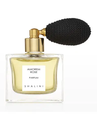 Shalini Parfum Amorem Rose Cubique Glass Bottle with Black Bulb Atomizer, 1.7 oz./ 50 mL | Thumbnail 4 Shalini Parfum Amorem Rose Cubique Glass Bottle with Black Bulb Atomizer, 1.7 oz./ 50 mL | Thumbnail 4