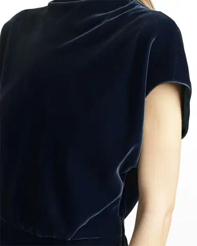 Giorgio Armani Draped Cap-Sleeve Velvet Dress | Thumbnail 5 Giorgio Armani Draped Cap-Sleeve Velvet Dress | Thumbnail 5