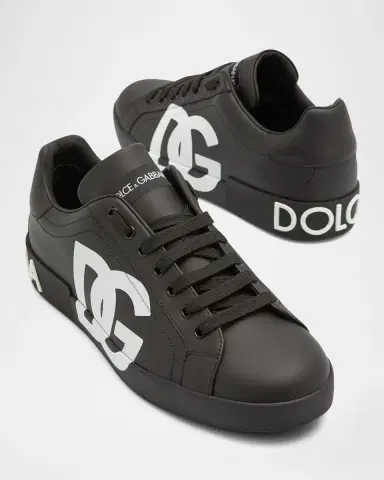 Dolce & Gabbana Men's Portofino Leather Low-Top Sneakers | Thumbnail 8 Dolce & Gabbana Men's Portofino Leather Low-Top Sneakers | Thumbnail 8