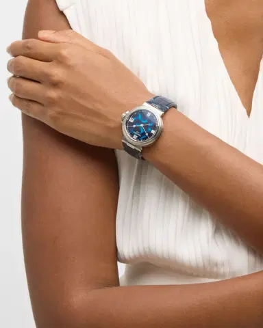 Breguet Stainless Steel Marine 33.8mm Watch with Blue Alligator Strap | Thumbnail 2 Breguet Stainless Steel Marine 33.8mm Watch with Blue Alligator Strap | Thumbnail 2