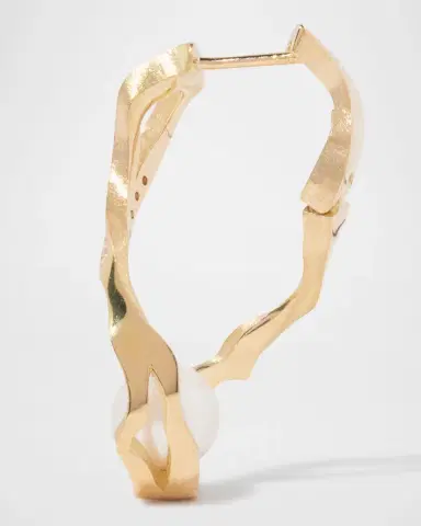 MILAMORE Kintsugi Infinity Pearl Hoop Earrings | Thumbnail 3 MILAMORE Kintsugi Infinity Pearl Hoop Earrings | Thumbnail 3