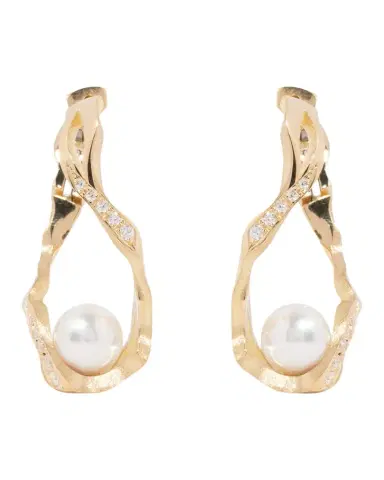 MILAMORE Kintsugi Infinity Pearl Hoop Earrings | Thumbnail 1 MILAMORE Kintsugi Infinity Pearl Hoop Earrings | Thumbnail 1