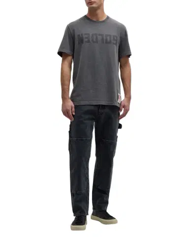 Golden Goose Men's Reverse Logo Distressed T-Shirt | Thumbnail 1 Golden Goose Men's Reverse Logo Distressed T-Shirt | Thumbnail 1