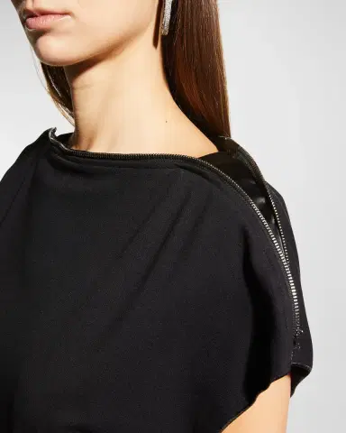 Emporio Armani Zip-Neck Milano Jersey Midi Dress | Thumbnail 5 Emporio Armani Zip-Neck Milano Jersey Midi Dress | Thumbnail 5