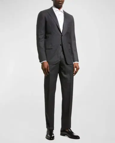 Kiton Men's Two-Piece Solid Wool Suit | Thumbnail 2 Kiton Men's Two-Piece Solid Wool Suit | Thumbnail 2